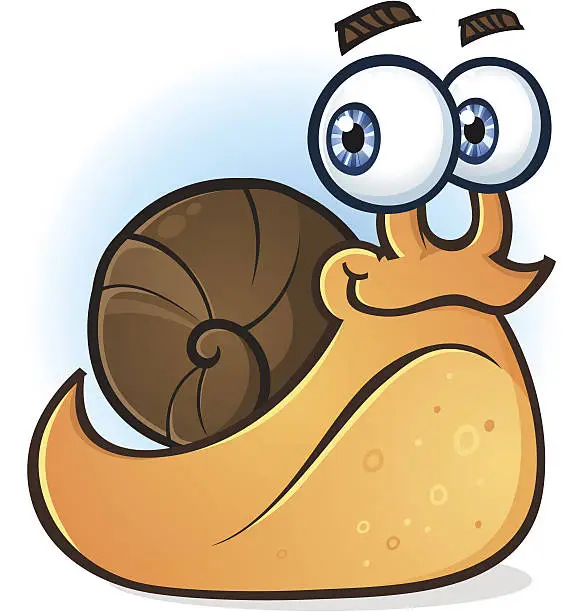 Vector illustration of Snail Smiling Cartoon Character
