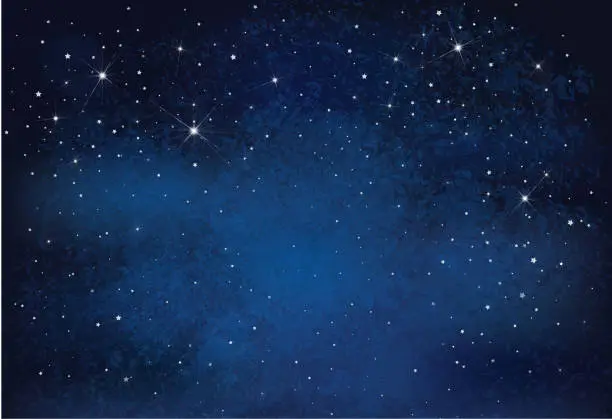 Vector illustration of Vector night starry sky background.