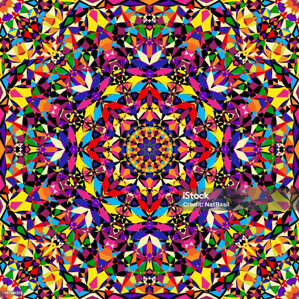 Bright Geometric Seamless Kaleidoscope Pattern Stock Illustration ...