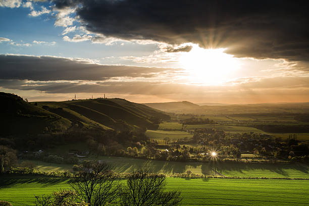 istock Stunning Summer sunset across countryside landscape with dramati 497394621