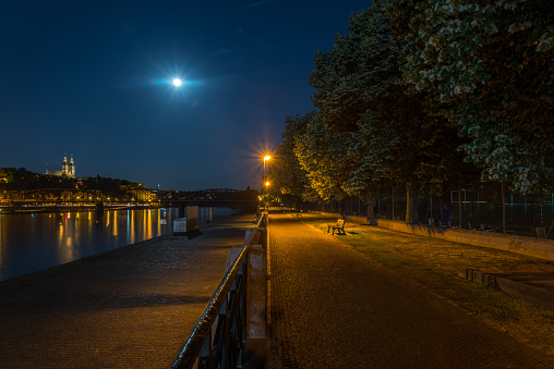 Prague river at night
