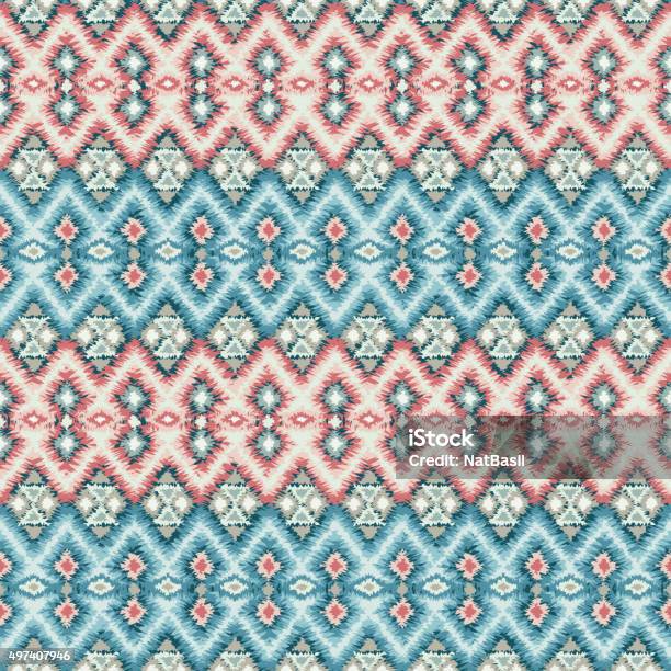 Ethnic Rhombus Tribal Seamless Pattern Stock Illustration - Download Image Now - 2015, Abstract, American Culture