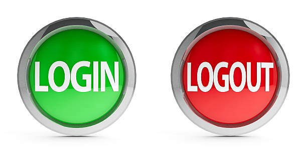 istock Icons login & logout with highlight 497409878