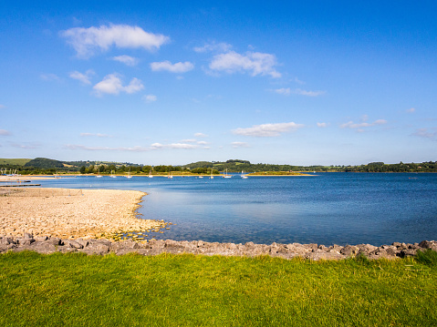 The view of the lake at Carsington Water, Peak District, Derbyshire, UK