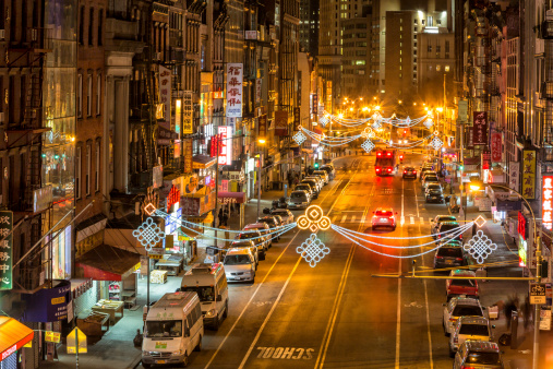 Clean square floor and city skyline in Shanghai, China