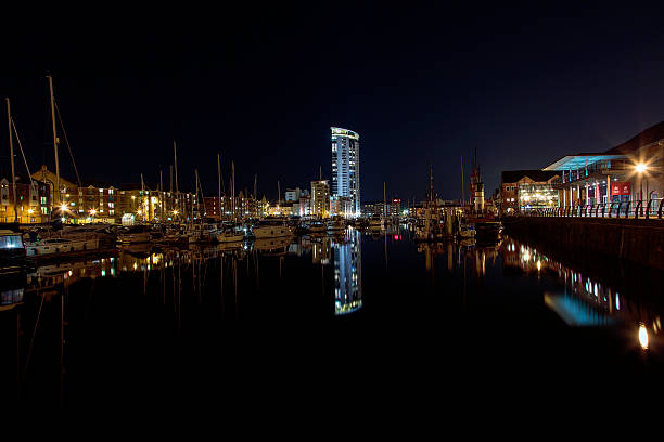 istock Swansea Marina at Night 497411556