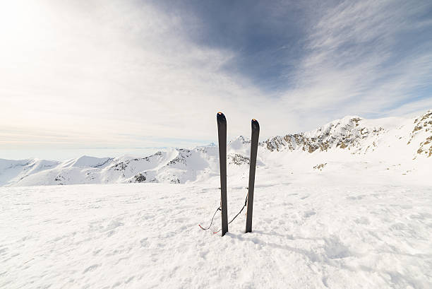 istock Mountaineering equipment on top 497412682
