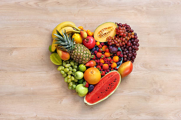 Heart symbol. Only fruits stock photo