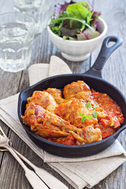 istock Chicken with mustard and red peppers 497413273