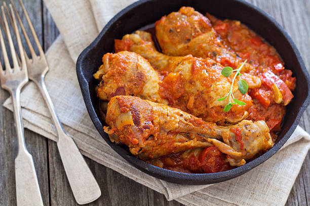 istock Chicken with mustard and red peppers 497413329