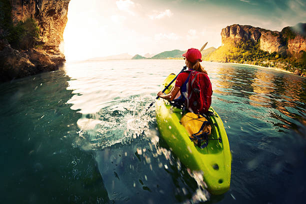 istock Woman with the kayak 497413408