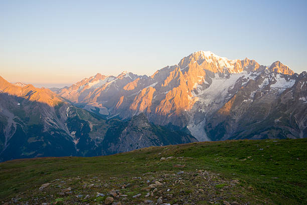istock Monte Bianco or Mont Blanc at sunrise, italian side 497413472