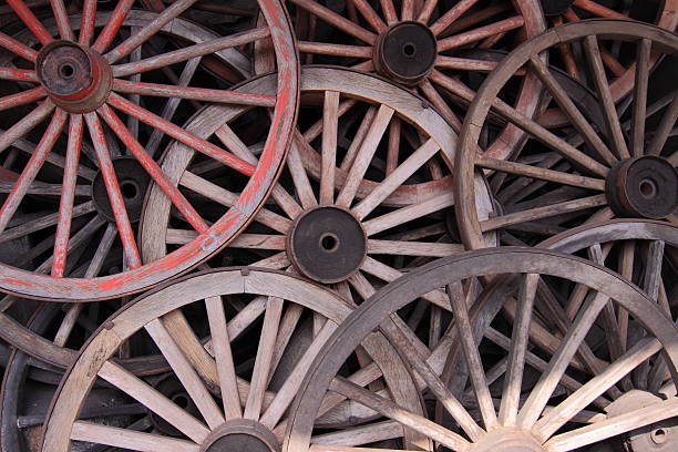 istock Old wooden wheels 497413713