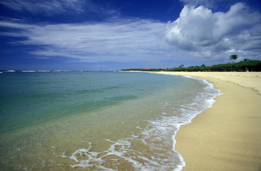 A beach in Nusa Dua in the south of the island of Bali in Indonesia in South East Asia.