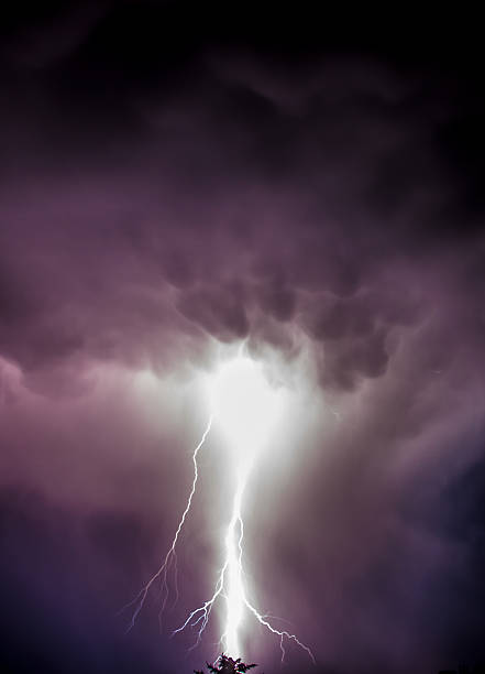 Storm front with strong lightning stock photo
