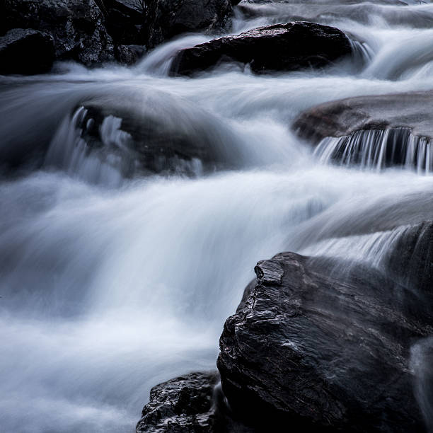 Water over stone with long shutter speed long shutter speed stock pictures, royalty-free photos & images