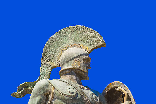statue du roi leonidas dans sparta, grèce - 300 photos et images de collection