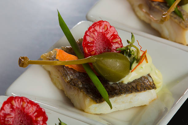 istock delicious seafood appetizers - catering dish. 497416083