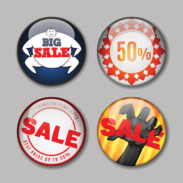 Sale Buttons. Set. Vector Sale Buttons with discount isolated on the grey background with shadows. Big Sale for Big Men. Hot Sale. Set of vector labe speedway bookies free bonus stock illustrations