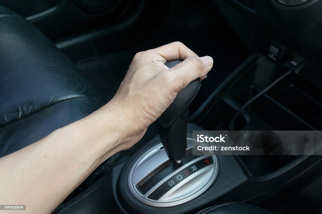 Hand Using Gear Shift Hand On Automatic Gear Shift Stock Photo - Download Image Now - 2015 ...