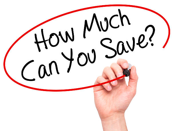 istock Hand writing How Much Can You Save? with marker 497421132