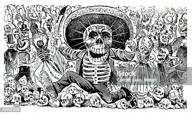 La Calavera Oaxaqueña Crâne Mexicain Vecteurs libres de droits et plus d'images vectorielles de Mexique - Mexique, Style rétro, D'autrefois