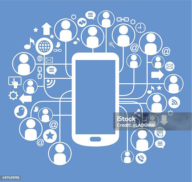 Social Network Telephone Stock Illustration - Download Image Now - Business, Communication, Community