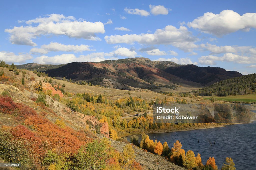 Fall Colors in the Mountain Lake Country Near Grand Tetons Autumn Colr in the Mountain Lake Country Near Grand Tetons National Park Autumn Stock Photo