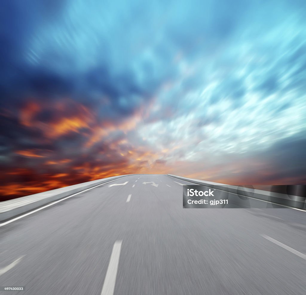 high way blue sky to Travel Destination journey Way high way blue sky to Travel Destination journey Adventure Stock Photo