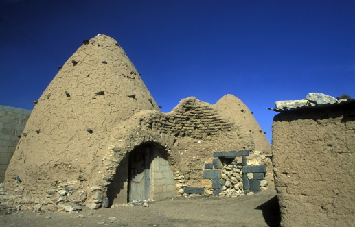 The traditional clay houses in the peasant commons such as Sarouj near Hama in central Syria in Syria in the Middle East in Arabia.