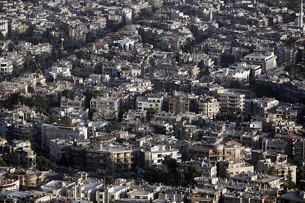 Asia, Middle East, Syria, Damascus, view over the city of Damascus of the capital of Syria.