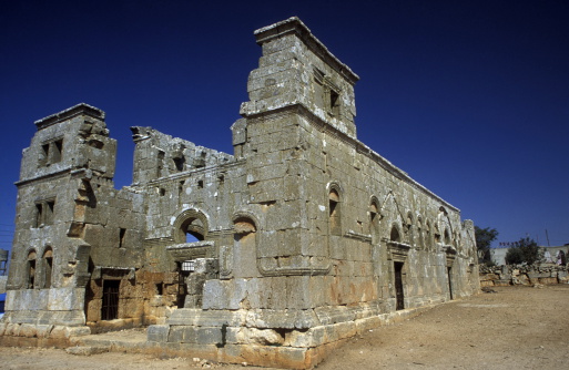 The Basilica of Qalb Lhose near Aleppo in the north of Syria in the Middle East in Arabia.