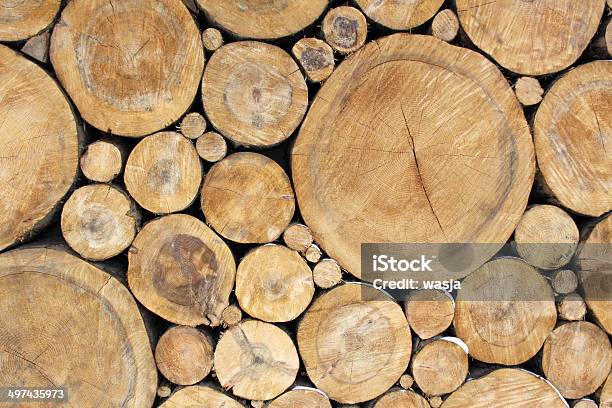 Stacked Logs Background Stock Photo - Download Image Now - Brown, Environment, Fuel and Power Generation