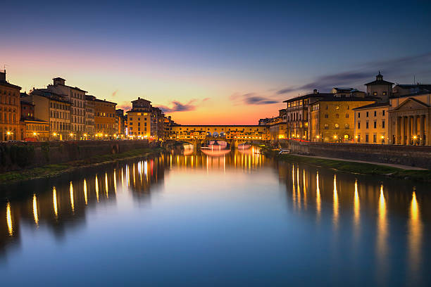 istock Ponte Vecchio landmark on sunset, old bridge, Arno river 497436864