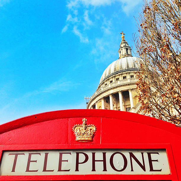 traditional red telephone box in London
