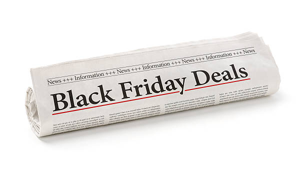 istock Rolled newspaper with the headline Black Friday Deals 497437918