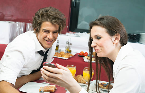 istock Happy young couple in the restaurant 497439260