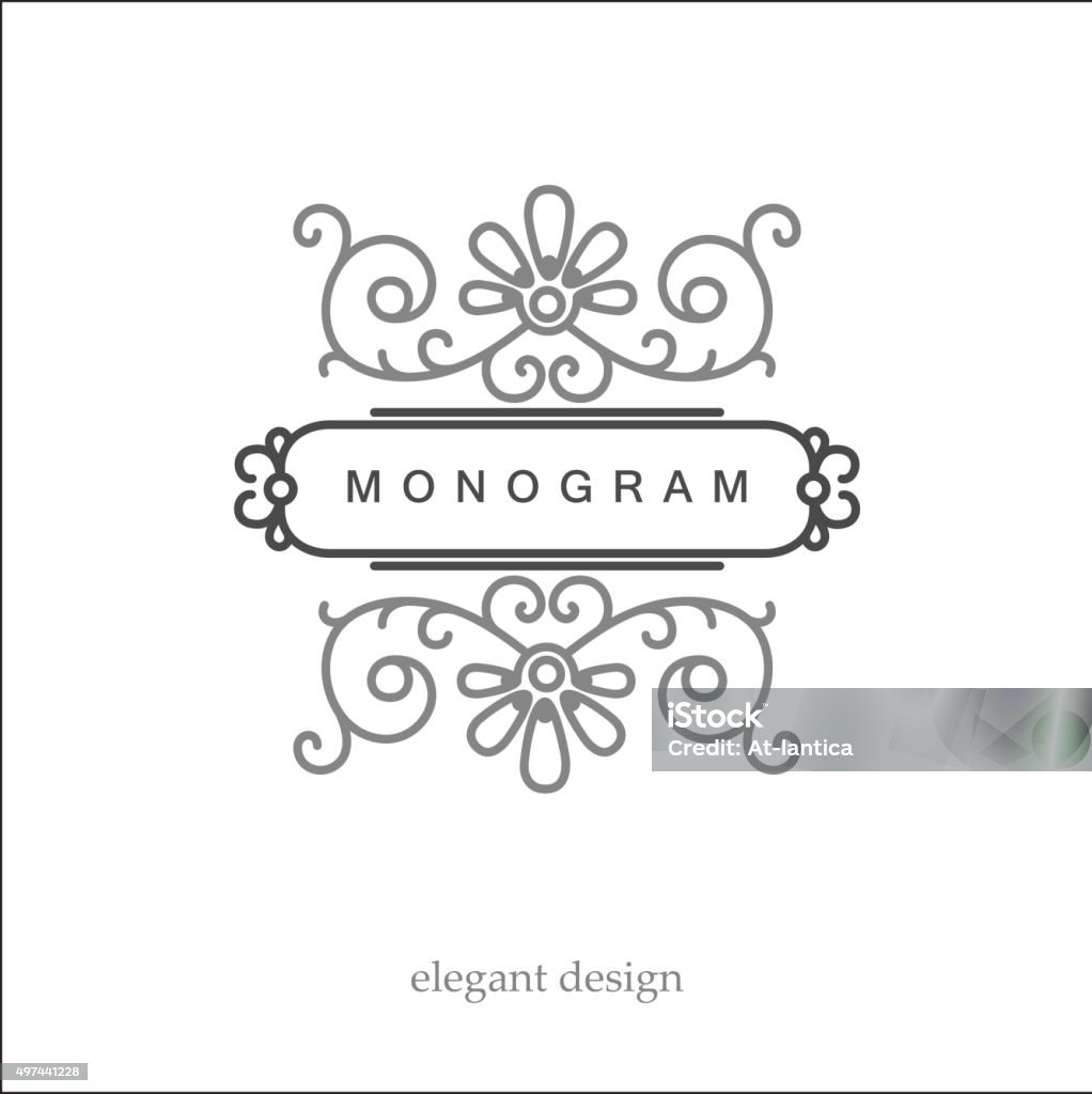 Main Line Monogram Stylish Elegant Monogram Mono Line Art Design Logo Stock Illustration ...