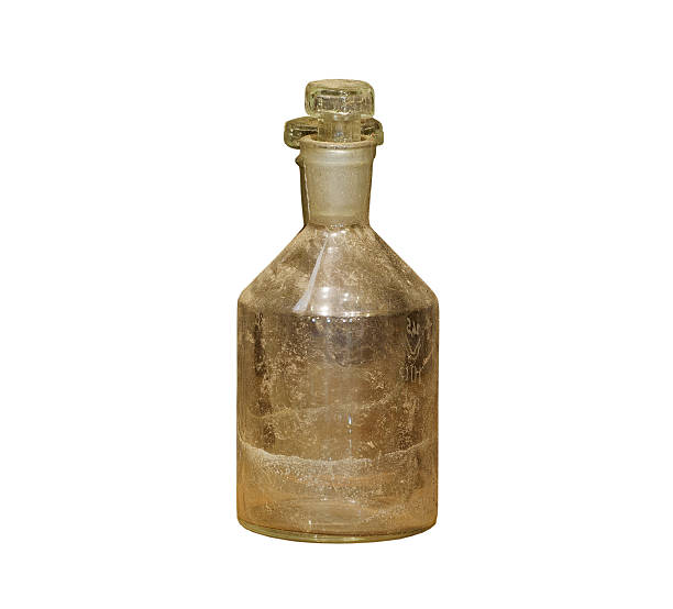 istock Old chemical bottle on white background 497442676