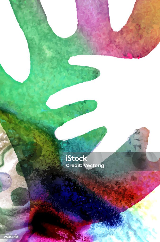 Watercolor Hands Illustration Child stock vector Watercolor Hands Illustration Child stock vector