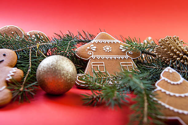 istock Christmas cookies with festive decoration. 497442780