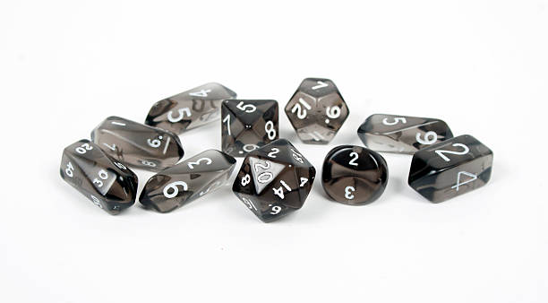 istock Black dice, runes isolated on white background 497442928