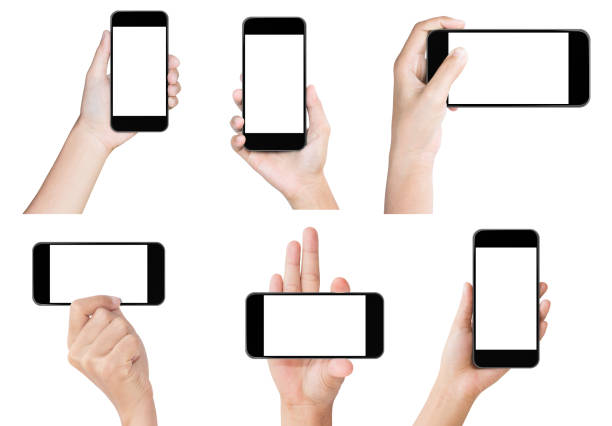 istock hand hold black modern smart phone show screen display isolated 497443374