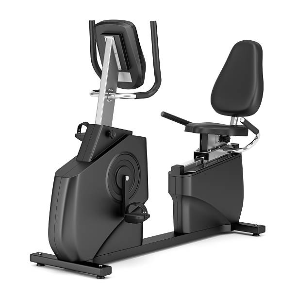 istock stationary exercise horizontal bike isolated on white background 497444416