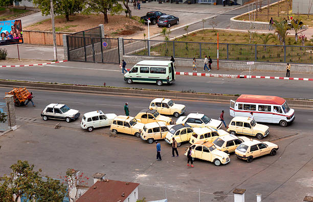 Androy Taolagnaro, Madagascar - November 14, 2012: Taxi-Brousse (bush bus) and motorbike are the the main transportation in most part of Madagascar because of the bad road