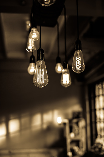 Lighting decor in restaurant for background