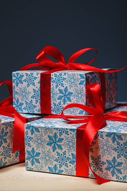 istock Gift in a beautiful package with a red ribbon 497448120
