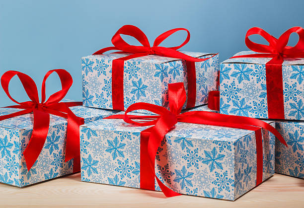 istock Gift in a beautiful package with a red ribbon 497448174