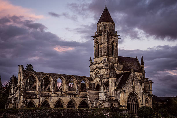 St-Etienne-le-Vieux (Old St. Stephen's), ruins in Caen, France St-Etienne-le-Vieux (Old St. Stephen's), ruins of a large medieval church destroyed in World War II located in Caen, France caen photos stock pictures, royalty-free photos & images