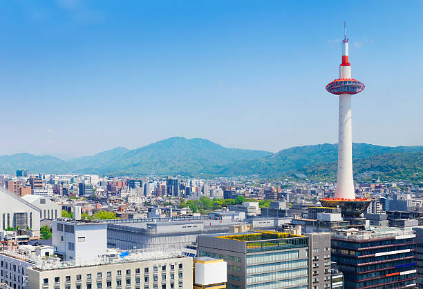 Kyoto, Japan skyline Kyoto, Japan skyline at Kyoto Tower. kyoto city stock pictures, royalty-free photos & images